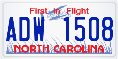 NC license plate ADW1508