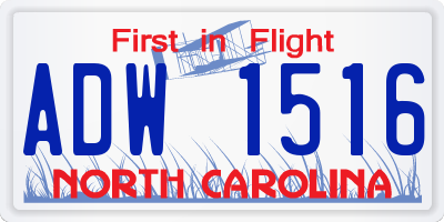NC license plate ADW1516