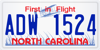 NC license plate ADW1524
