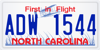 NC license plate ADW1544