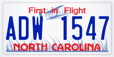 NC license plate ADW1547