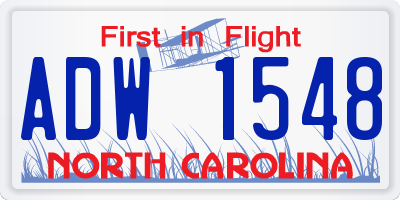 NC license plate ADW1548