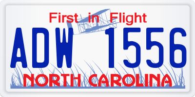 NC license plate ADW1556