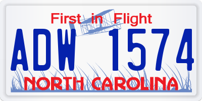 NC license plate ADW1574