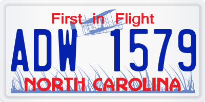 NC license plate ADW1579