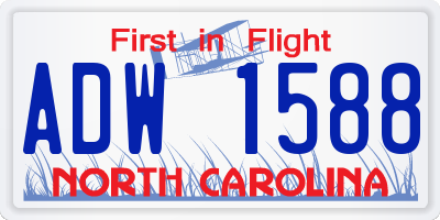 NC license plate ADW1588