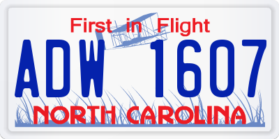 NC license plate ADW1607