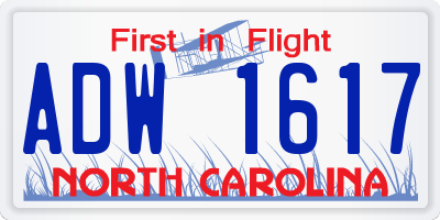 NC license plate ADW1617