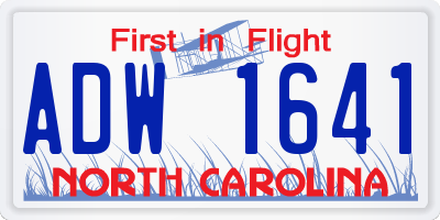 NC license plate ADW1641