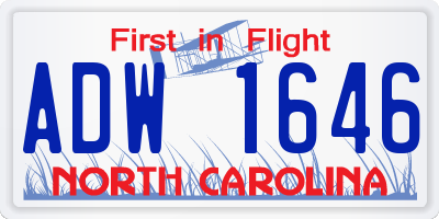 NC license plate ADW1646