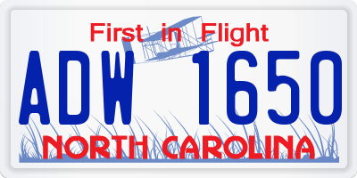 NC license plate ADW1650