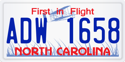 NC license plate ADW1658