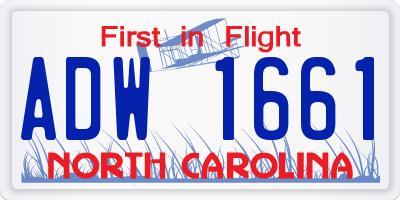 NC license plate ADW1661