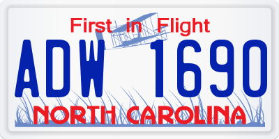 NC license plate ADW1690