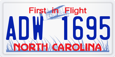 NC license plate ADW1695