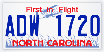 NC license plate ADW1720