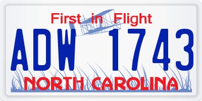 NC license plate ADW1743
