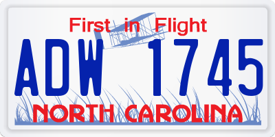 NC license plate ADW1745