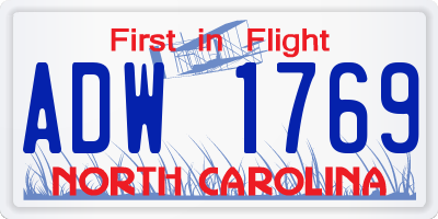 NC license plate ADW1769