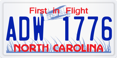NC license plate ADW1776