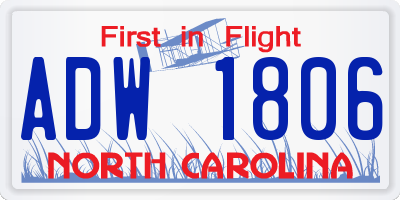 NC license plate ADW1806