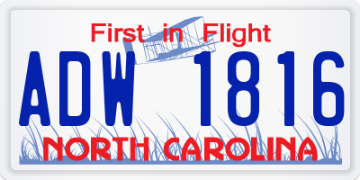 NC license plate ADW1816
