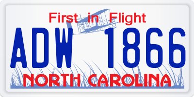 NC license plate ADW1866