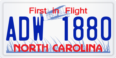NC license plate ADW1880