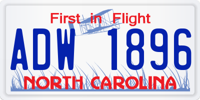 NC license plate ADW1896