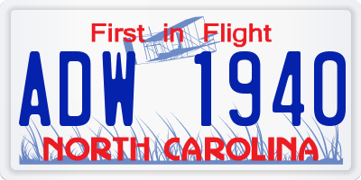 NC license plate ADW1940