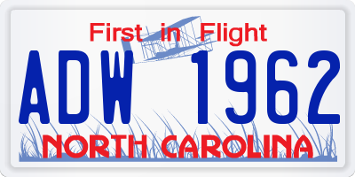 NC license plate ADW1962