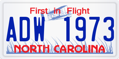 NC license plate ADW1973