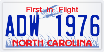 NC license plate ADW1976