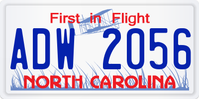 NC license plate ADW2056