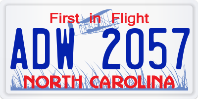 NC license plate ADW2057