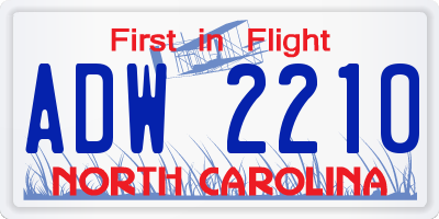 NC license plate ADW2210