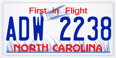 NC license plate ADW2238