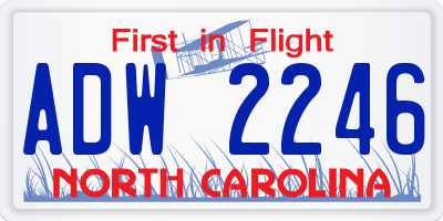 NC license plate ADW2246