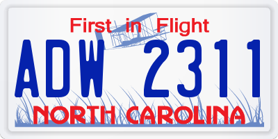 NC license plate ADW2311