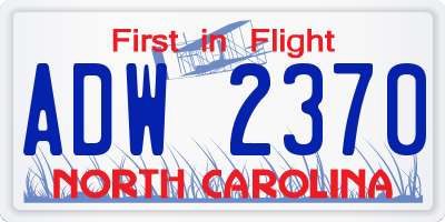 NC license plate ADW2370