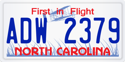 NC license plate ADW2379