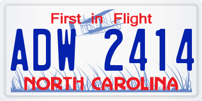 NC license plate ADW2414