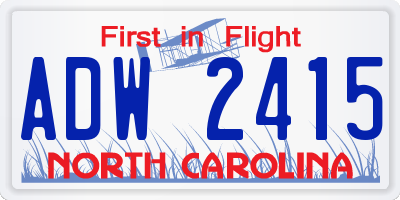 NC license plate ADW2415