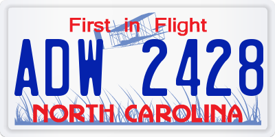 NC license plate ADW2428
