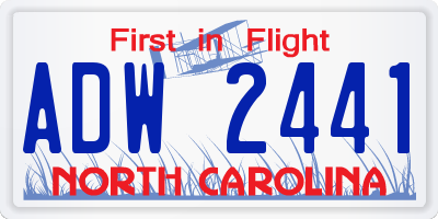 NC license plate ADW2441