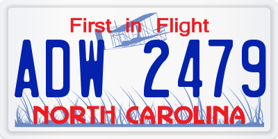 NC license plate ADW2479