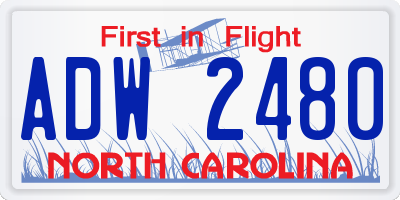 NC license plate ADW2480