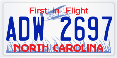 NC license plate ADW2697