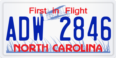 NC license plate ADW2846