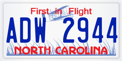 NC license plate ADW2944